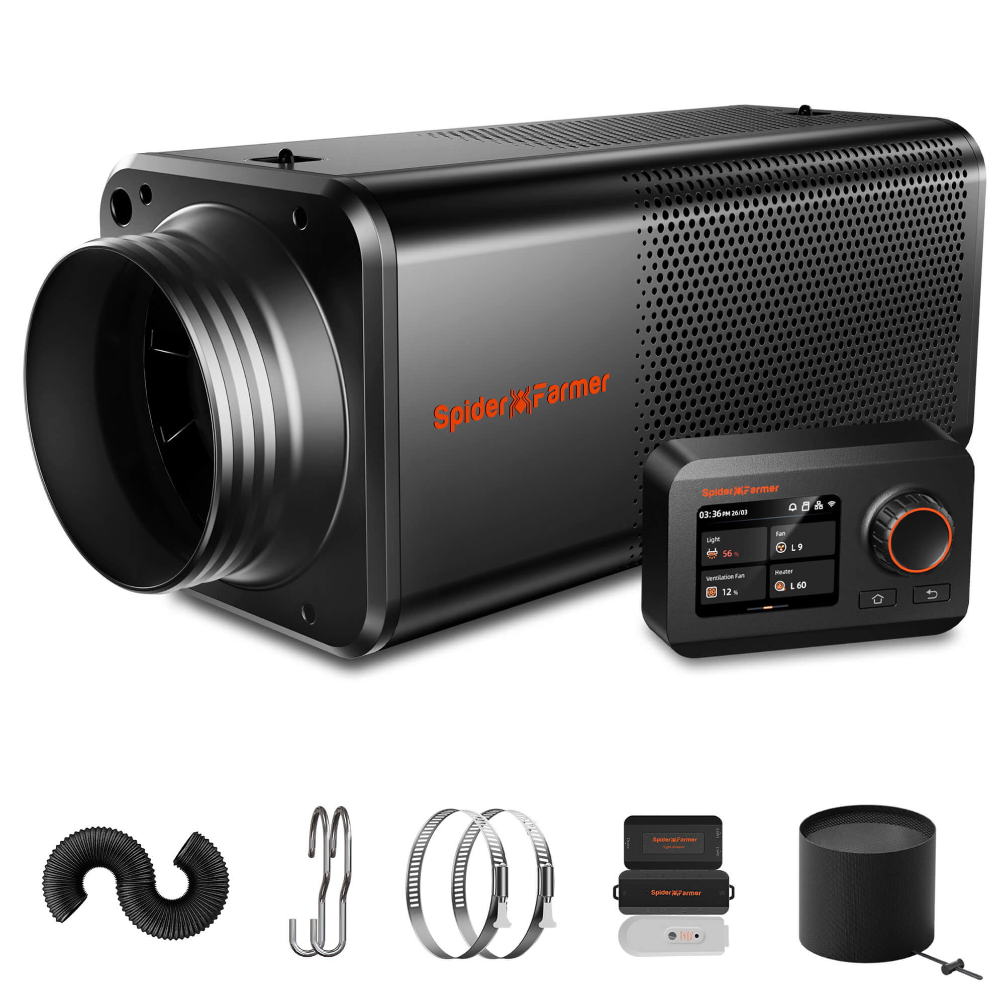 Spider Farmer 150mm 2-in-1 Inline-Ventilationssystem mit GGS Controller