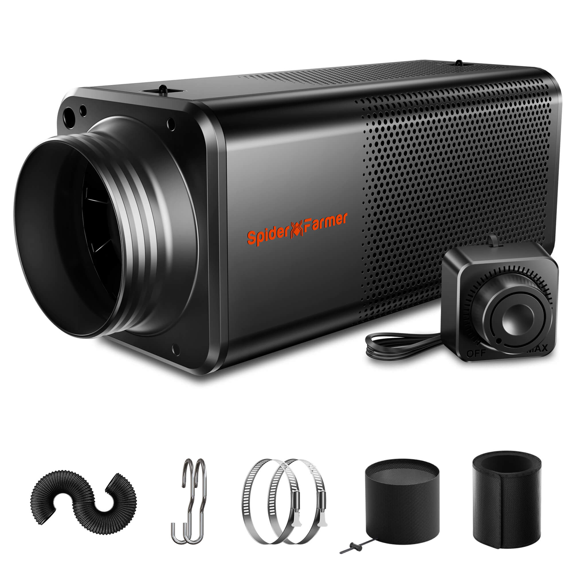 Spider Farmer 150mm 2-in-1 Ventilationssystem – Inline-Ventilator mit Aktivkohlefilter