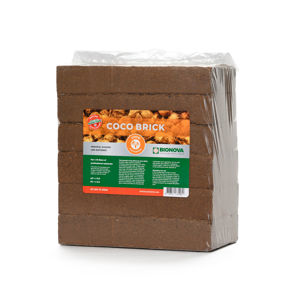 Cocobrick-Bionova-substrate Coco Brick 6 Stück in einer Tragetasche