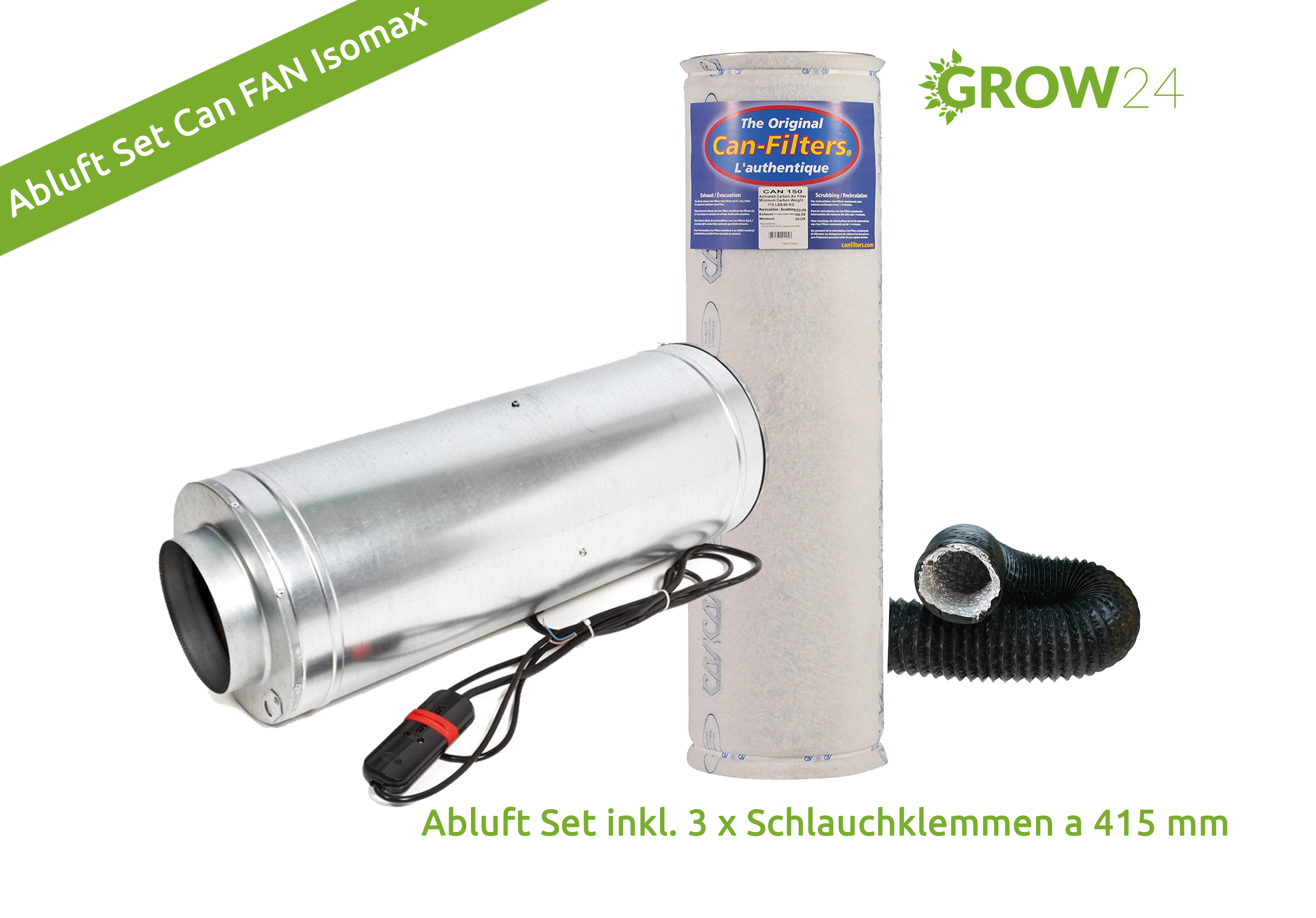 Abluft-Set-Can-Fan-Isomax-2380-industrie Abluft-Set Can FAN Isomax Silent 2380cbm/h ø250mm